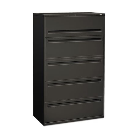 Hon HON, 700 SERIES FIVE-DRAWER LATERAL FILE WITH ROLL-OUT SHELVES, 42W X 18D X 64.25H, CHARCOAL 795LS